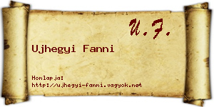 Ujhegyi Fanni névjegykártya